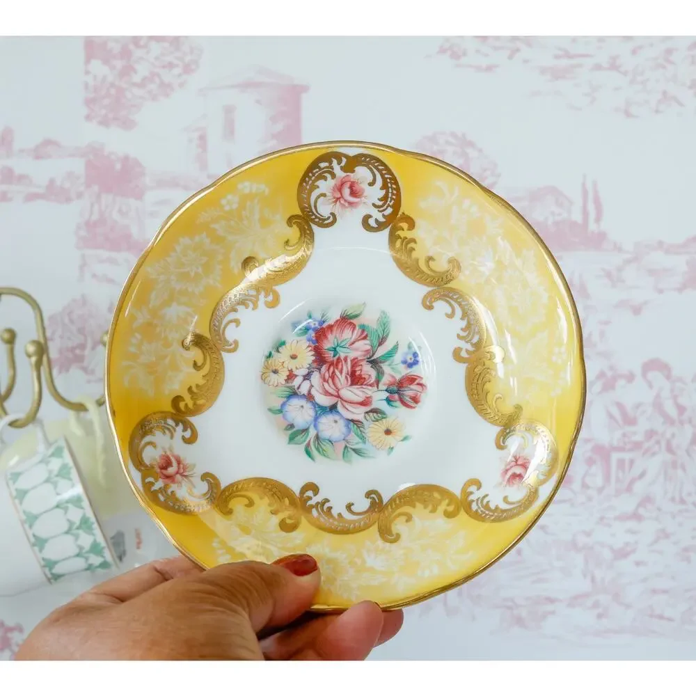 VTG 1960s Paragon Trenton Floral Teacup Set English Countryside Cottage Regency